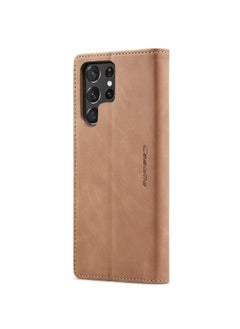 CaseMe CaseMe Samsung Galaxy S22 Ultra Case Wallet, for Samsung Galaxy S22 Ultra Wallet Case Book Folding Flip Folio Case with Magnetic Kickstand Card Slots Protective Cover - Brown  - Image 3