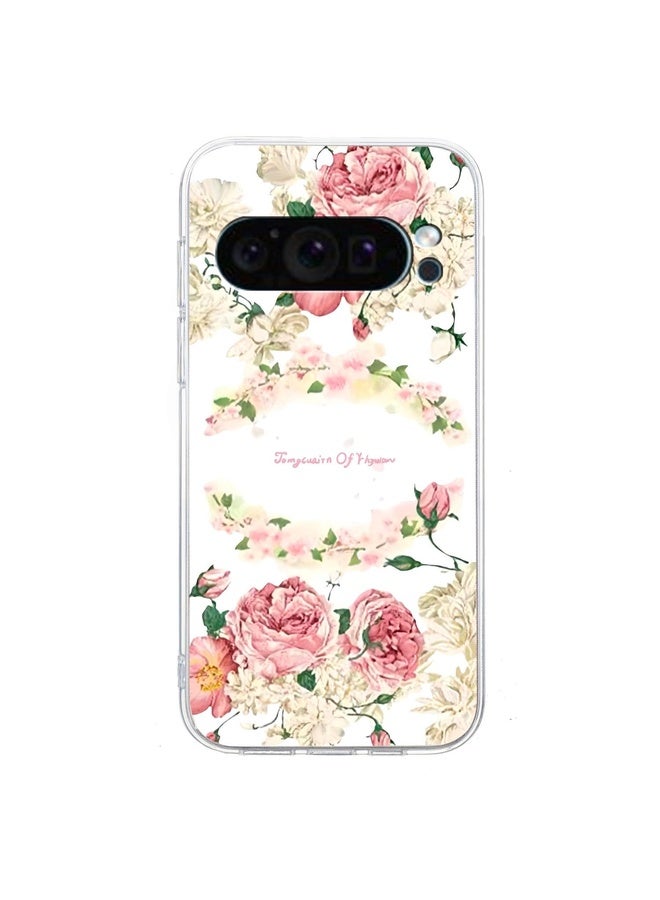 HuHa Case Cover For Google Pixel 9 Colored Drawing Pattern Transparent TPU Phone Case(Rose) - Image 3