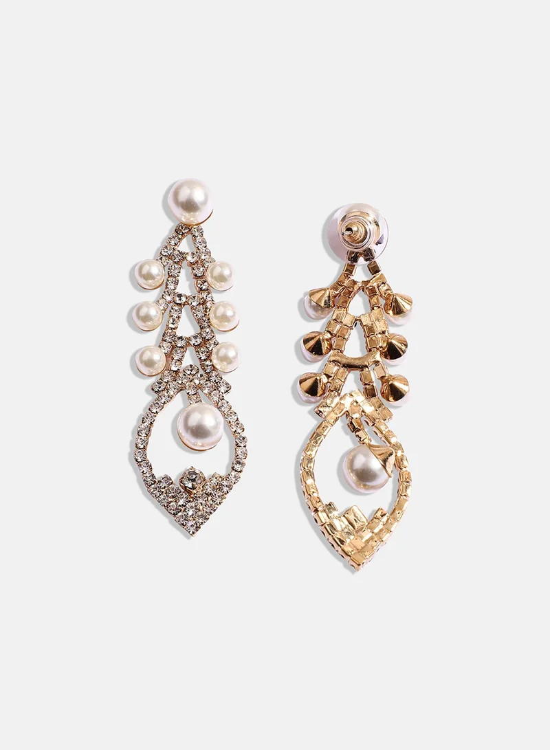 SOHI Bling Pearl Artificial Drop Earring Jewellery