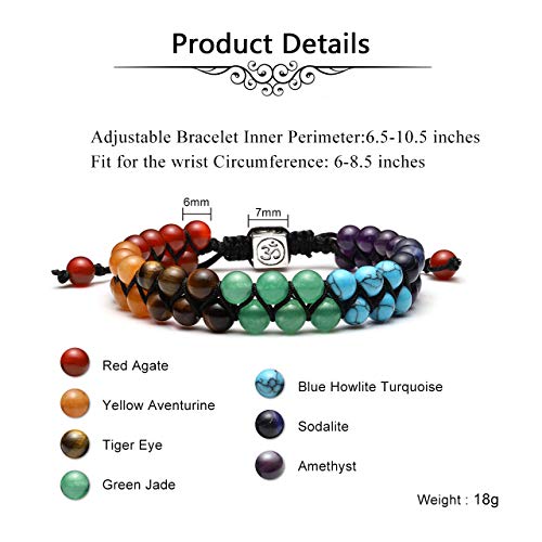 Top Plaza 7 Chakra Bracelet for Women Men Healing Crystals Bead Chakra Bracelet Yoga 6mm Stone Beads Bracelets Meditation Relax Anxiety Jewelry - Image 5
