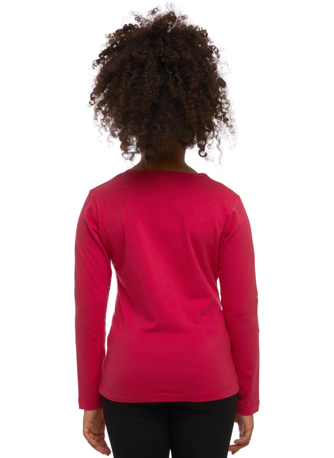 Lovetti - Dark Fuchsia Basic Seasonal Lycra Long Sleeve Girls T-Shirt - Image 1