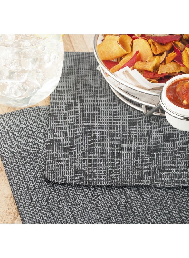 Restaurantware Luxenap 15.5 x 15.3 Inch 2-Ply Dinner Napkins, 1800 Disposable Napkins - Linen Feel, With White Threads, Black Paper Folded Napkins, Square, For Lunch, Dinner, Or Everyday Use  - Image 3