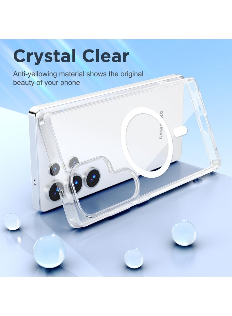 Case Cover for Samsung Galaxy S25 Ultra, Compatible with MagSafe,Anti-Yellowing Crystal Clear Shockproof Protection Back Cover, Ultra Slim Strong Magnet Phone Shell Case for Samsung Galaxy S25 Ultra  - Image 4