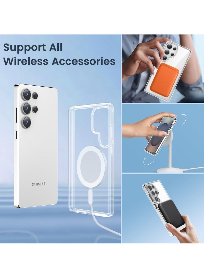 Case Cover for Samsung Galaxy S25 Ultra, Compatible with MagSafe,Anti-Yellowing Crystal Clear Shockproof Protection Back Cover, Ultra Slim Strong Magnet Phone Shell Case for Samsung Galaxy S25 Ultra  - Image 5