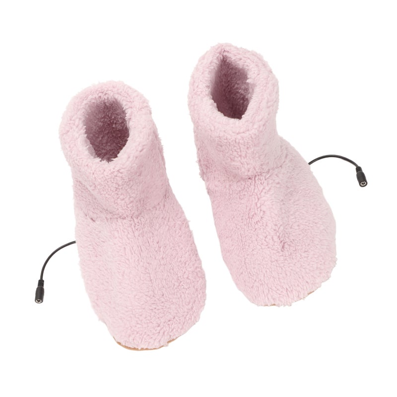 Heated Foot Warmer USB Charging Soft Relaxing Electric Plush Warming Shoes for Cold Winter Pink Women 35‑39 - Image 4