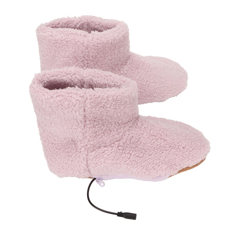 Heated Foot Warmer USB Charging Soft Relaxing Electric Plush Warming Shoes for Cold Winter Pink Women 35‑39 - Image 5