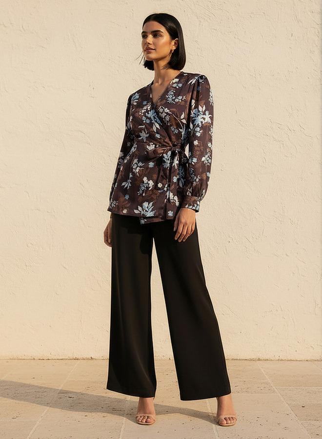 Iconic Relaxed Fit Wrap Top with Floral Print - Image 3