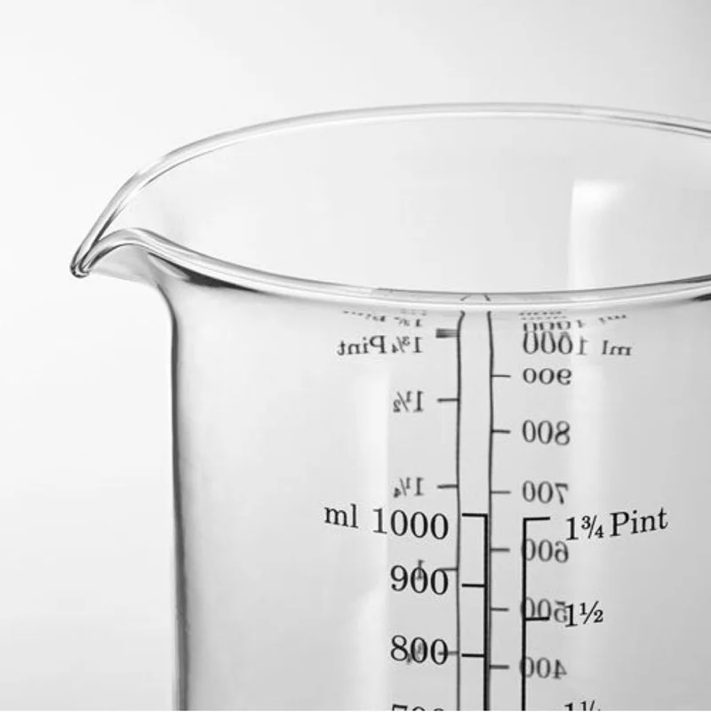 أيكيا Vardagen 1 Lt Scale Glass Measuring Cup Beaker Heat Resistant Glass 1 Lt