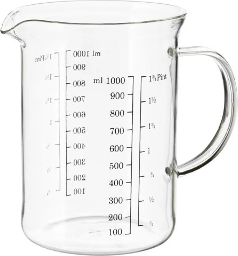 أيكيا Vardagen 1 Lt Scale Glass Measuring Cup Beaker Heat Resistant Glass 1 Lt