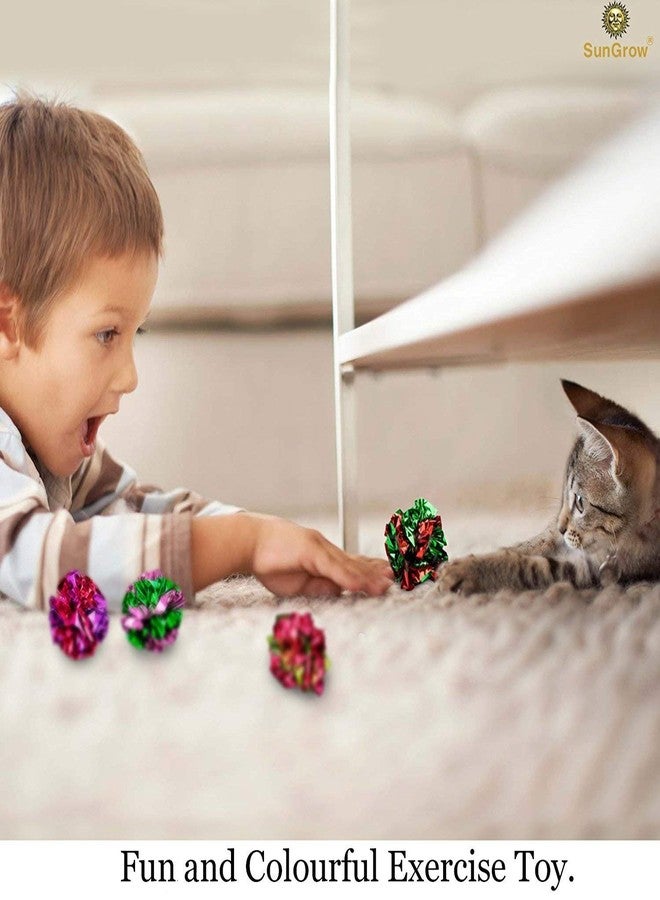 SunGrow 24 Pcs Ferret Mylar Crinkle Balls, 2" for Exercise to Keep Fit, Lightweight, Multicolor Shiny Foil with Crinkly Sound for Indoor Pet Cat, Kitten - Image 5