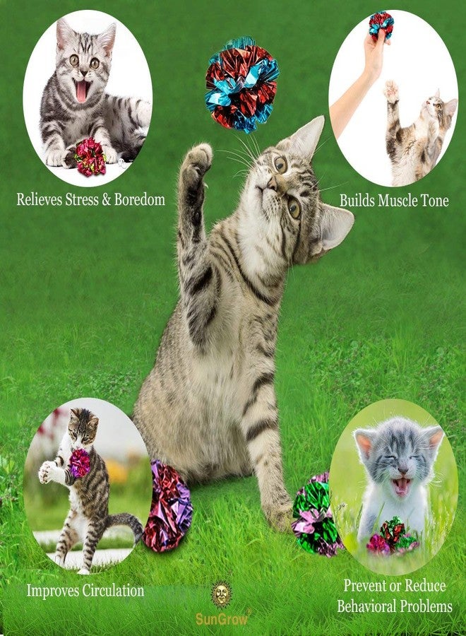 SunGrow 24 Pcs Ferret Mylar Crinkle Balls, 2" for Exercise to Keep Fit, Lightweight, Multicolor Shiny Foil with Crinkly Sound for Indoor Pet Cat, Kitten - Image 3