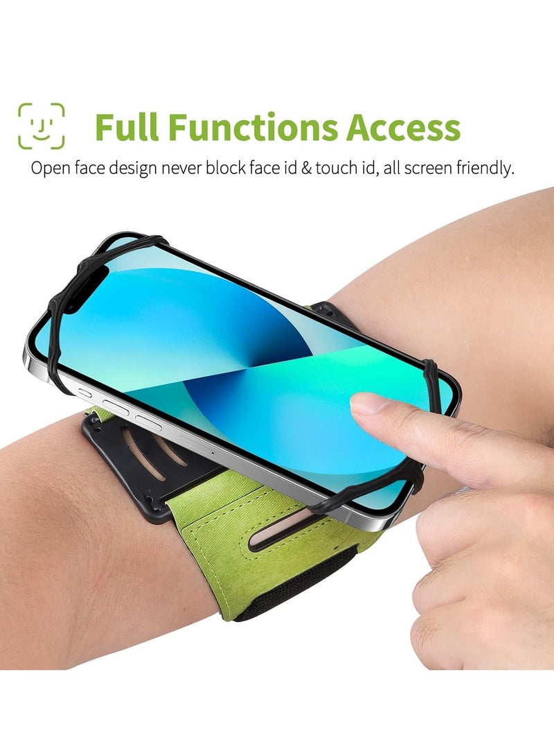 SYOSI Phone Armband Holder 360° Rotating Detachable Universal Sports Armband Suitable for All Phones Outdoor Armband Phone Holder Suitable for Running Sports Camping Mountaineering Cycling Green - Image 4
