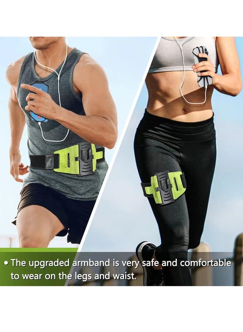 SYOSI Phone Armband Holder 360° Rotating Detachable Universal Sports Armband Suitable for All Phones Outdoor Armband Phone Holder Suitable for Running Sports Camping Mountaineering Cycling Green - Image 3