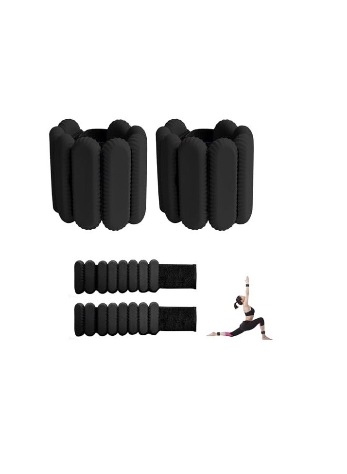 أرابايت 2 أوزان معصم، أوزان معصم وكاحل قابلة للتعديل 2 رطل لكل منها، أوزان معصم متينة للنساء والرجال، أصفاد مرجحة محمولة للمنزل والمكتب، والمشي، واليوغا، والرقص، وباري، وصالة الألعاب الرياضية (أسود) - Image 1