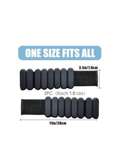 Rightsure 2 Wrist Weights,Adjustable Wrist and Ankle Weights 2lbs Each,Durable Wrist Weights for Women and Men,Portable Weighted Cuffs for Home and Office,Walking,Yoga,Dance,Barre,Gym (Black)  - Image 2