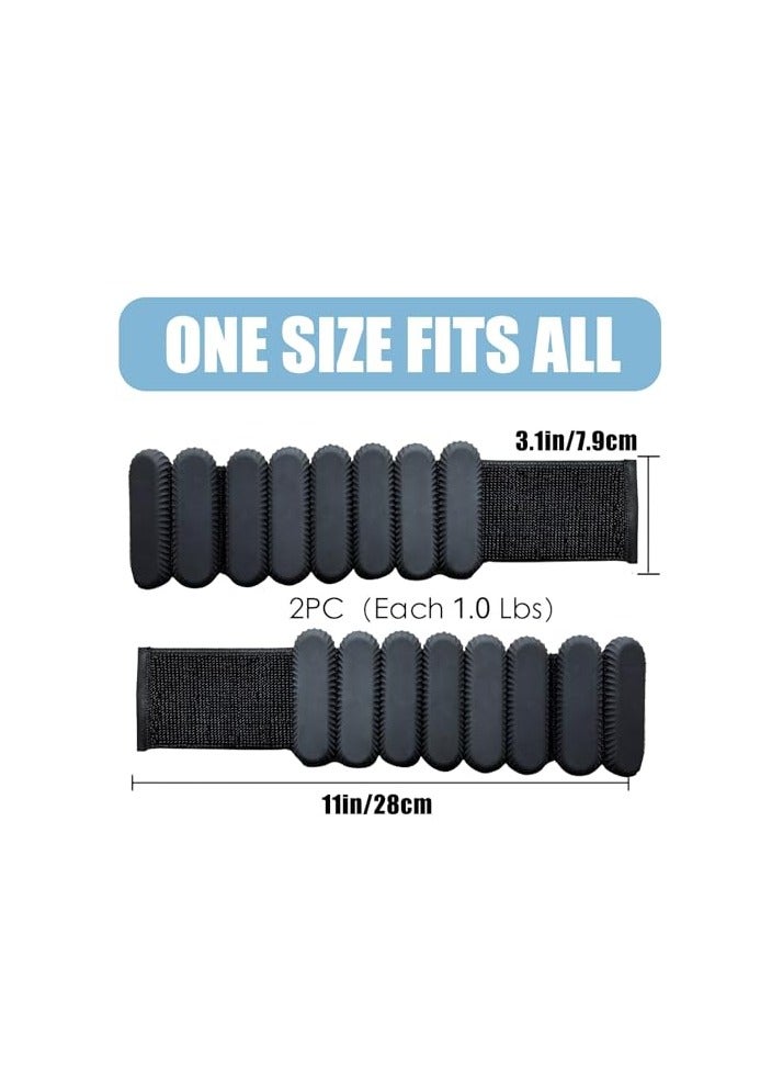 أرابايت 2 أوزان معصم، أوزان معصم وكاحل قابلة للتعديل 2 رطل لكل منها، أوزان معصم متينة للنساء والرجال، أصفاد مرجحة محمولة للمنزل والمكتب، والمشي، واليوغا، والرقص، وباري، وصالة الألعاب الرياضية (أسود) - Image 2