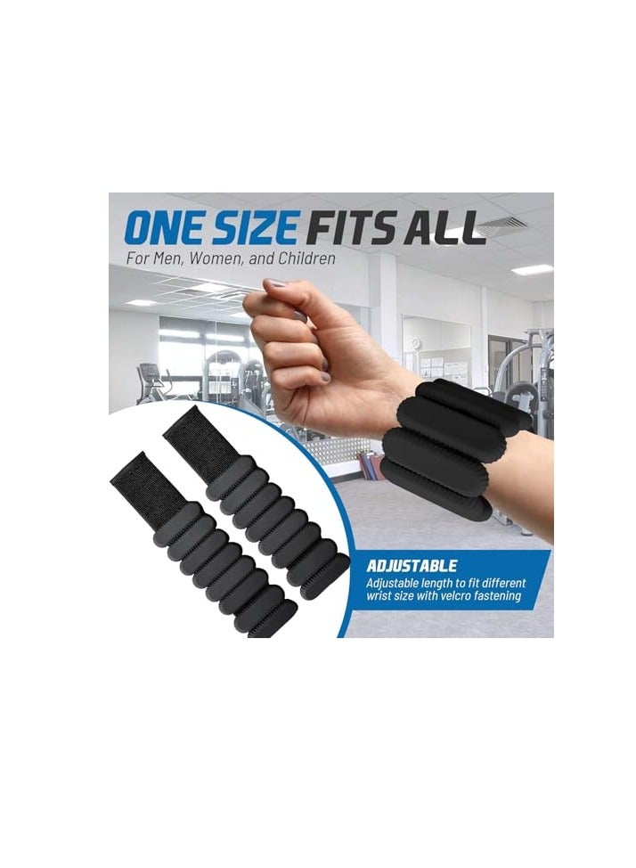أرابايت 2 أوزان معصم، أوزان معصم وكاحل قابلة للتعديل 2 رطل لكل منها، أوزان معصم متينة للنساء والرجال، أصفاد مرجحة محمولة للمنزل والمكتب، والمشي، واليوغا، والرقص، وباري، وصالة الألعاب الرياضية (أسود) - Image 3