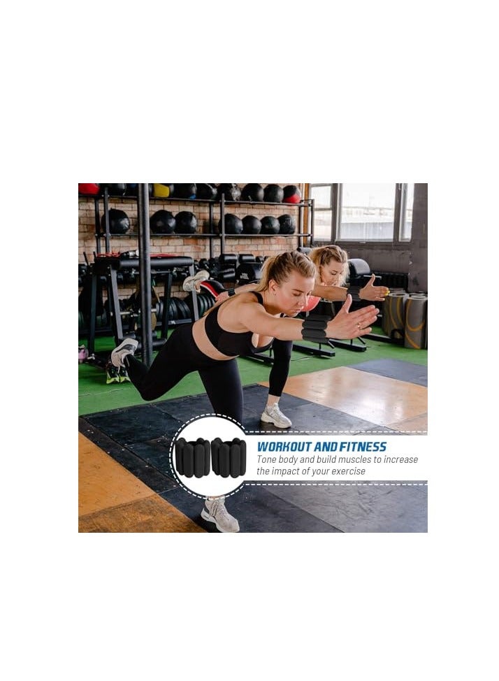 أرابايت 2 أوزان معصم، أوزان معصم وكاحل قابلة للتعديل 2 رطل لكل منها، أوزان معصم متينة للنساء والرجال، أصفاد مرجحة محمولة للمنزل والمكتب، والمشي، واليوغا، والرقص، وباري، وصالة الألعاب الرياضية (أسود) - Image 4