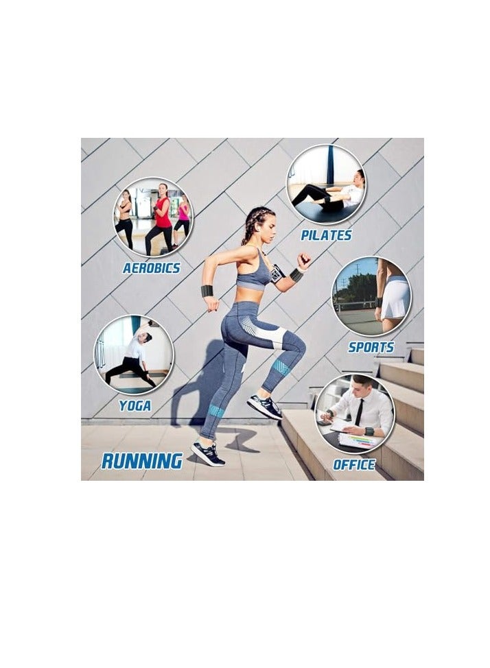 أرابايت 2 أوزان معصم، أوزان معصم وكاحل قابلة للتعديل 2 رطل لكل منها، أوزان معصم متينة للنساء والرجال، أصفاد مرجحة محمولة للمنزل والمكتب، والمشي، واليوغا، والرقص، وباري، وصالة الألعاب الرياضية (أسود) - Image 5