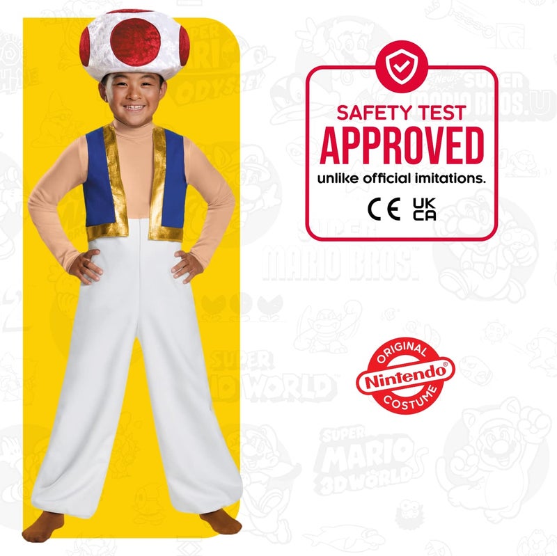 Disguise Toad Deluxe Costume for Kids, Official Nintendo Super Mario Halloween Costume, Large (10-12) - Image 5
