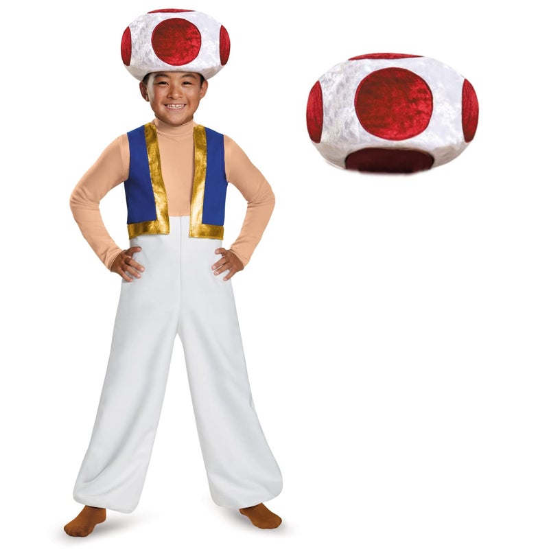 Disguise Toad Deluxe Costume for Kids, Official Nintendo Super Mario Halloween Costume, Large (10-12) - Image 1