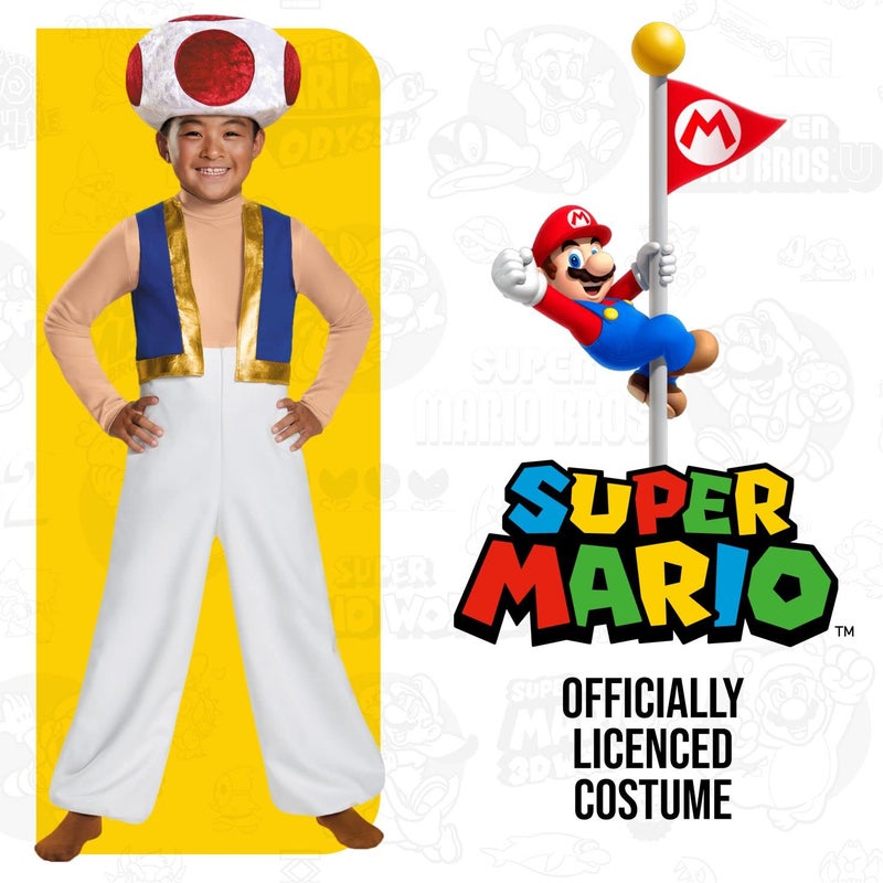 Disguise Toad Deluxe Costume for Kids, Official Nintendo Super Mario Halloween Costume, Large (10-12) - Image 2