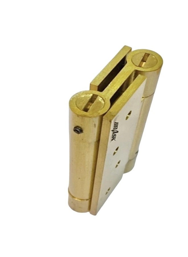 BRASK Brass Spring Hinges Double Action 4" | Two Way Door Closer Hinge - Double Action 4" | Brass Dual-Function Door Closer Hinges for Swinging Doors (Golden Satin, 2) - Image 3