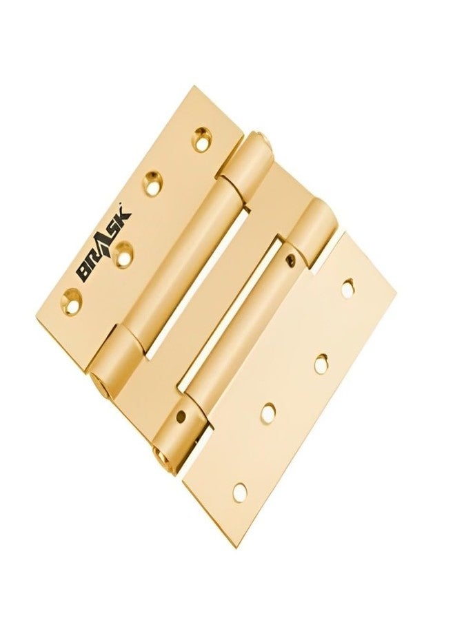 BRASK Brass Spring Hinges Double Action 4" | Two Way Door Closer Hinge - Double Action 4" | Brass Dual-Function Door Closer Hinges for Swinging Doors (Golden Satin, 2) - Image 2