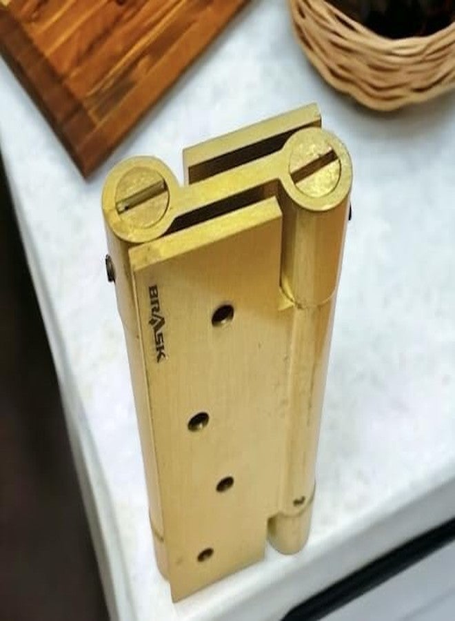 BRASK Brass Spring Hinges Double Action 4" | Two Way Door Closer Hinge - Double Action 4" | Brass Dual-Function Door Closer Hinges for Swinging Doors (Golden Satin, 2) - Image 5