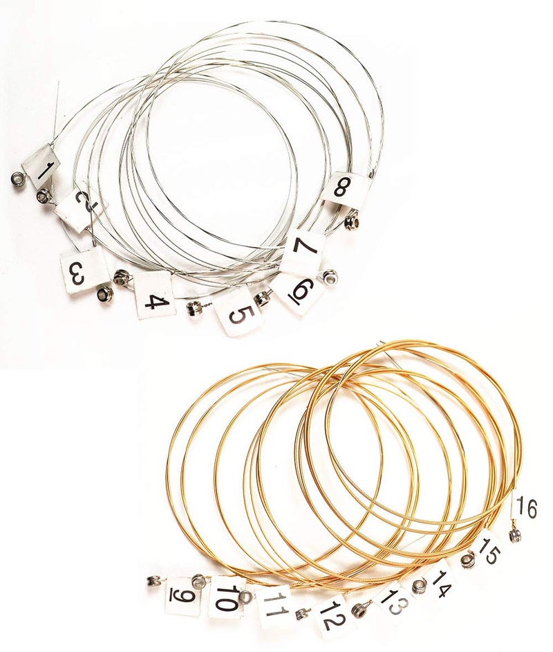 Liyafy A Sets of 16 Lyre Harp Strings Replacement Metal String for Lyre Harp - Image 1