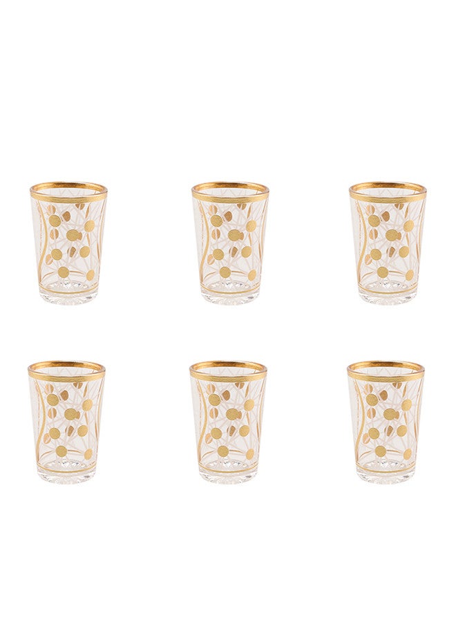 جوزيل طقم إبريق زجاجي مكون من 10 قطع شفاف/ذهبي، يخدم 6 أشخاص - Image 3