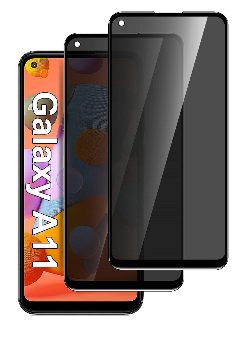 we3 2 Pieces Tempered Glass Screen Protector Anti-Spy Privacy Designed For Samsung Galaxy A11 Full Screen Coverage And Bubble Free - Image 1