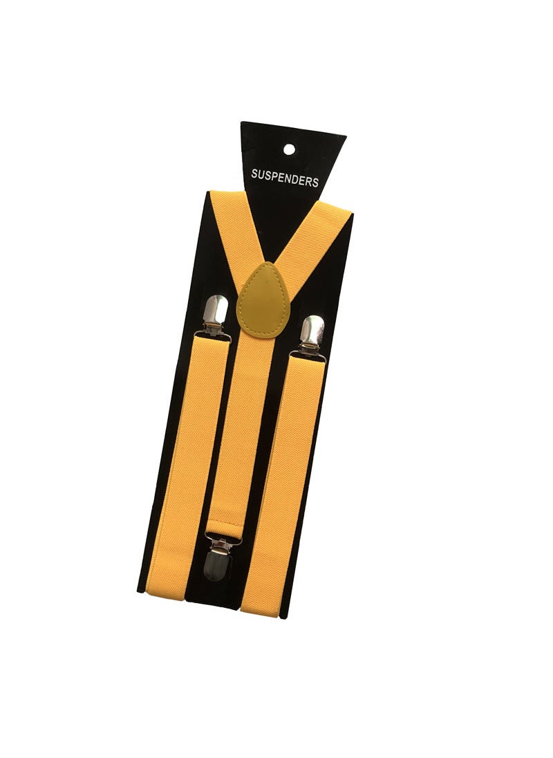 Generic 2.5 Multi-color Unisex Suspenders High-Elasticity Clips Golden yellow 