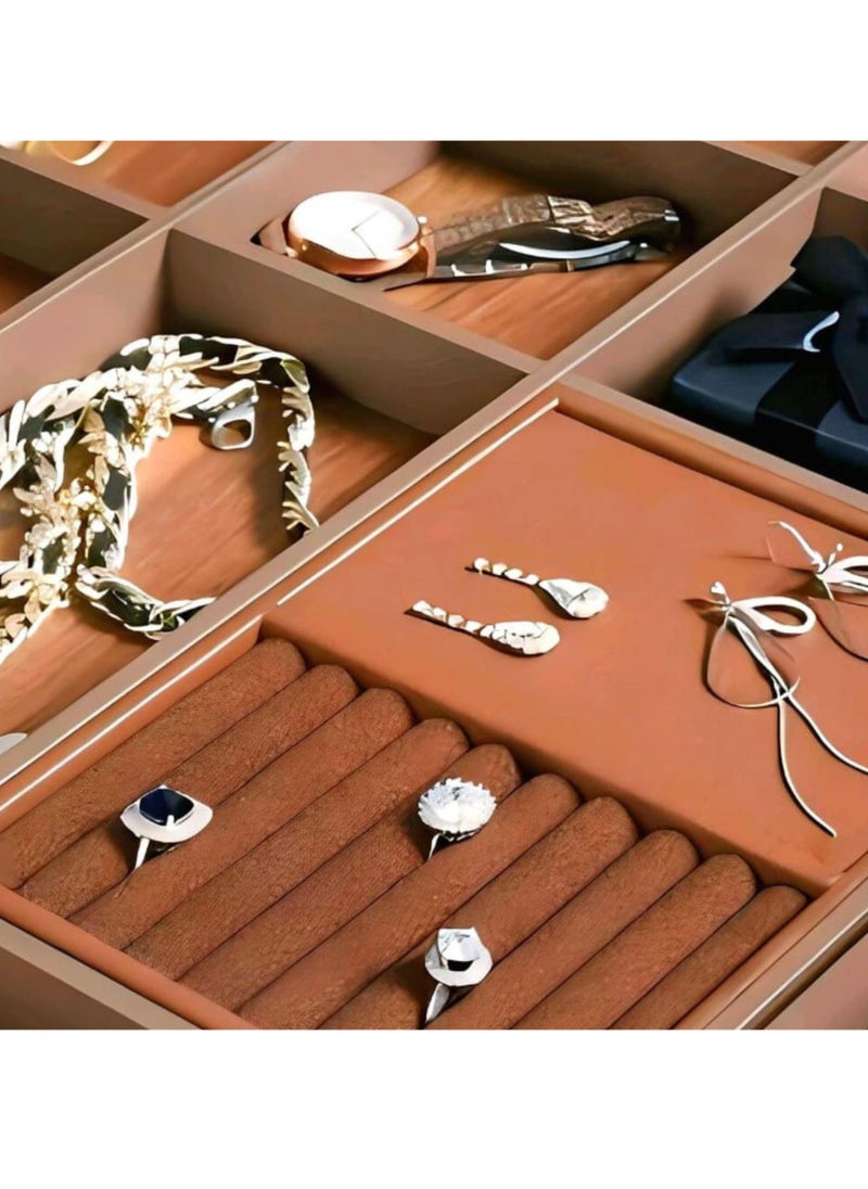 eurocliq Pull Out Drawer Cabinet  Jewelry Tray Organizer Necklace Pendant Organizer Watch Storage Rings Earrings Bracelet Organizer Tray Showcase  - Image 2