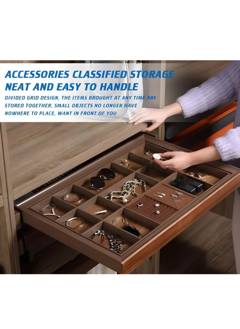 eurocliq Pull Out Drawer Cabinet  Jewelry Tray Organizer Necklace Pendant Organizer Watch Storage Rings Earrings Bracelet Organizer Tray Showcase  - Image 4