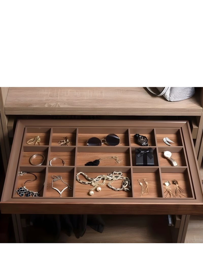 eurocliq Pull Out Drawer Cabinet  Jewelry Tray Organizer Necklace Pendant Organizer Watch Storage Rings Earrings Bracelet Organizer Tray Showcase  - Image 3