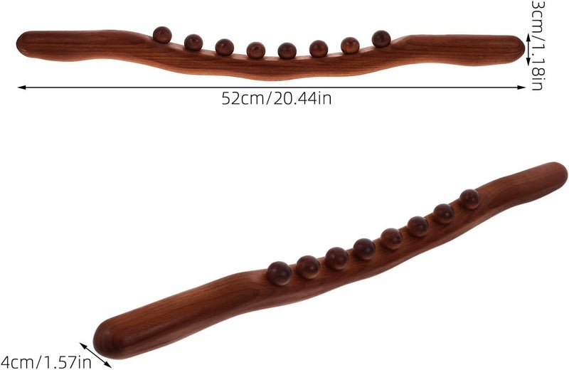 Wooden Gua Sha Therapy Roller Stick with Beads for Full Body Muscle Relaxation and Fatigue Relief Large Contact Surface Back and Leg Massager Portable Wooden Massage Tool for Home - Image 2