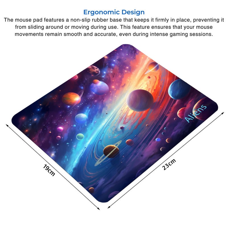 Aliens Mouse Pad for Computer, Laptop, Smooth Premium Cloth Surface, Non-Slip Rubber Base, Speed and Precision Operation Compatible with Laser and Optical Mouse, Gaming, Office, Home 230x190mm (SP-13) - Image 3