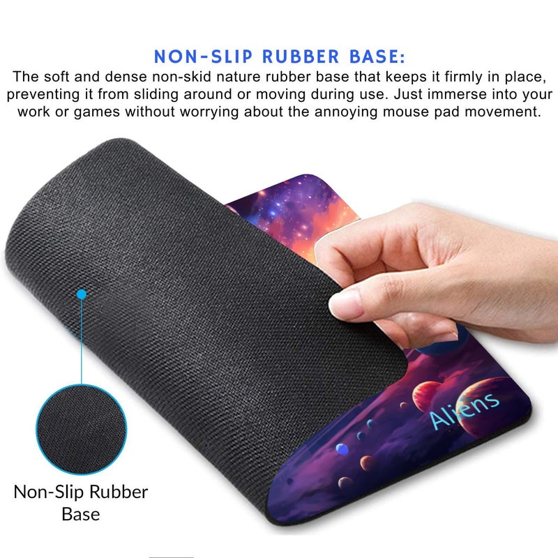 Aliens Mouse Pad for Computer, Laptop, Smooth Premium Cloth Surface, Non-Slip Rubber Base, Speed and Precision Operation Compatible with Laser and Optical Mouse, Gaming, Office, Home 230x190mm (SP-13) - Image 2