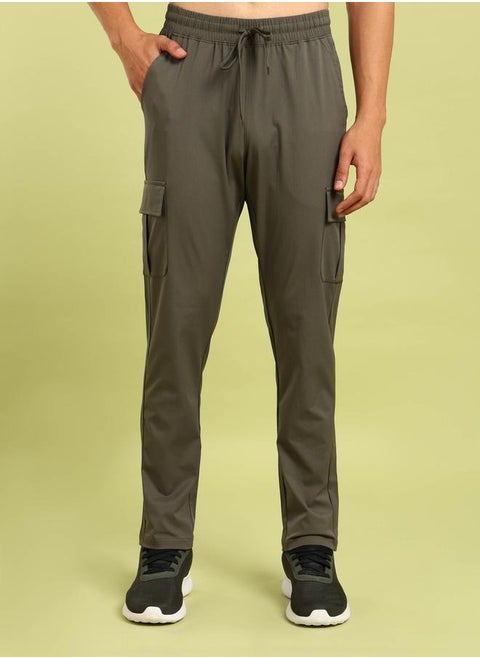 Men Solid Relaxed Fit Cargo Pants with TS FLEXI by Styli