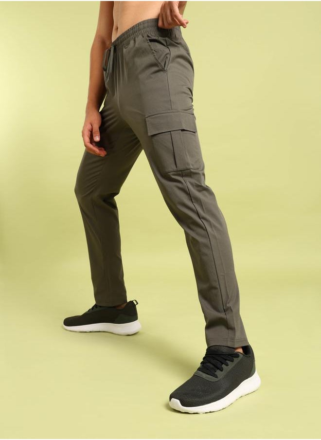 Technosport - Men Solid Relaxed Fit Cargo Pants with TS FLEXI by Styli - Image 1