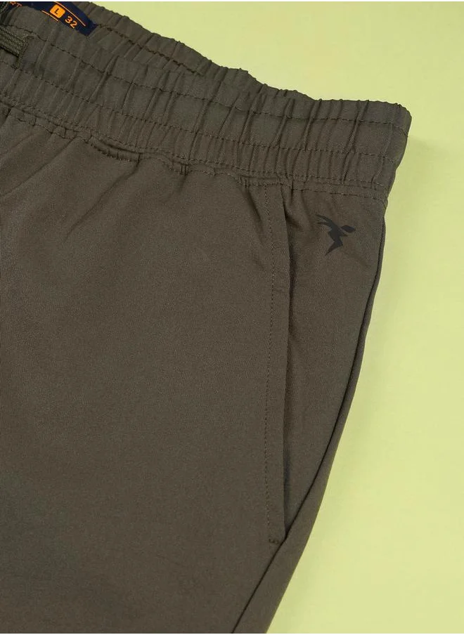 تكنوسبورت Men Solid Relaxed Fit Cargo Pants with TS FLEXI by Styli