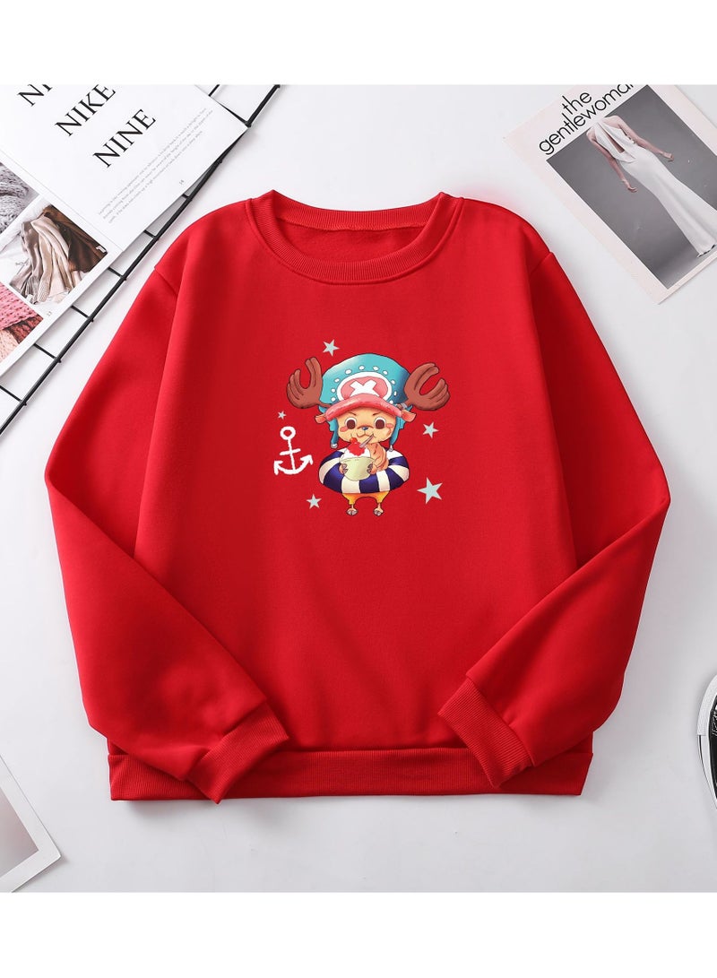 KUYING New One Piece Casual Loose Round Neck Hoodie  - Image 1