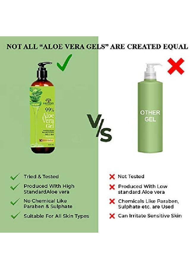 INWOOD ORGANICS - 99% Pure Organic Aloe Vera Gel For Face Skin And Hair With Vitamin E | For All Skin Hair Types | Multipurpose Aloe Vera Gel | 100% N | Paraben Free 200 Ml - Image 1