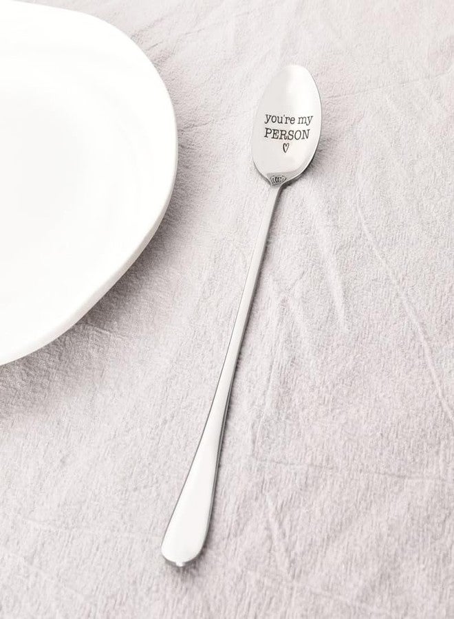 Sisadodo You're My Person Spoon for Women Men Christmas Gifts for Boyfriend Girlfriend Valentines Day Gifts for Fiance Fiancee Anniversary Wedding Gifts for Couples Coffee Tea Spoons Gifts - Image 4