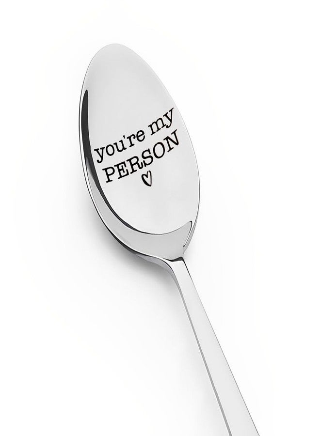 Sisadodo You're My Person Spoon for Women Men Christmas Gifts for Boyfriend Girlfriend Valentines Day Gifts for Fiance Fiancee Anniversary Wedding Gifts for Couples Coffee Tea Spoons Gifts - Image 1