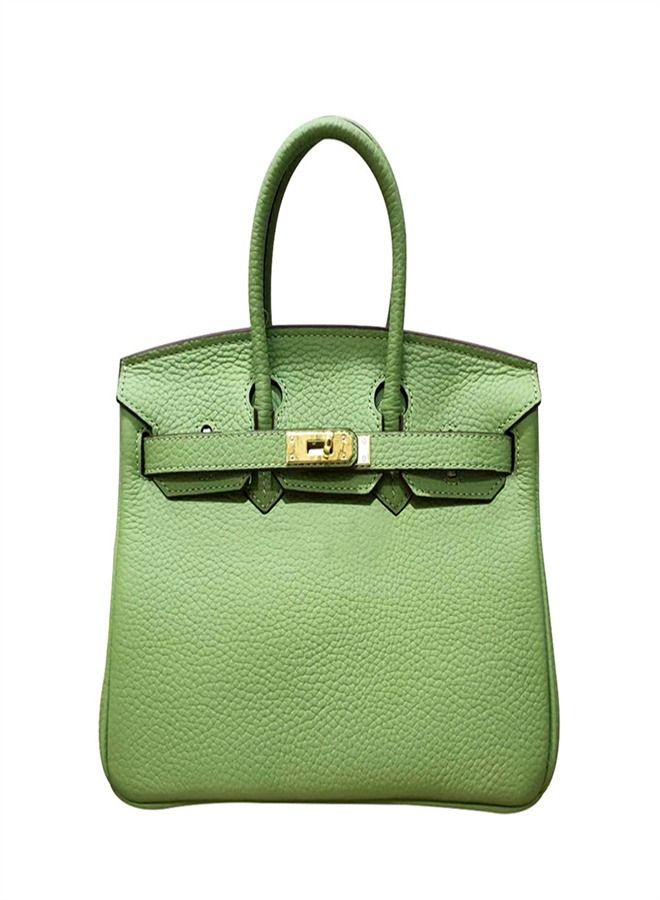 Loquat Gold Buckle Leather Handbag Avocado Green  - Image 1