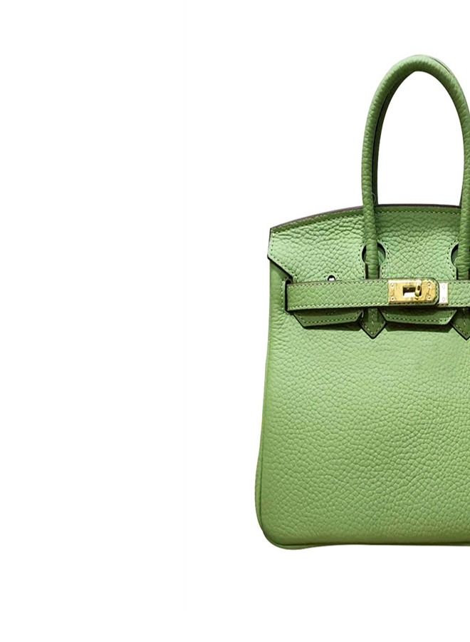 Loquat Gold Buckle Leather Handbag Avocado Green  - Image 3