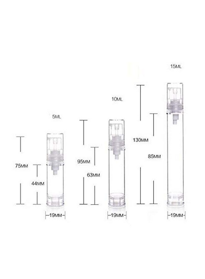 Quupy 5Ml 6Pcs Portable Empty Refillable Pump Plastic Bottle Foundation Travel Clear Bottle Liquid Storage Container - Image 2