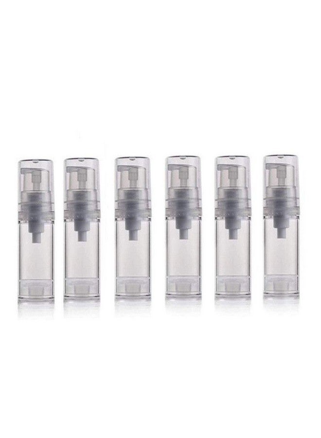 Quupy 5Ml 6Pcs Portable Empty Refillable Pump Plastic Bottle Foundation Travel Clear Bottle Liquid Storage Container - Image 1